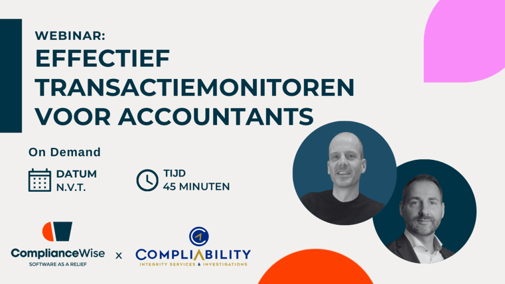 Hoe herken je als accountant witwassen bij jouw client? En wat doe je als je een vermoeden hebt? Bekijk het OnDemand webinar Effectief Transactiemonitoren voor Accountants